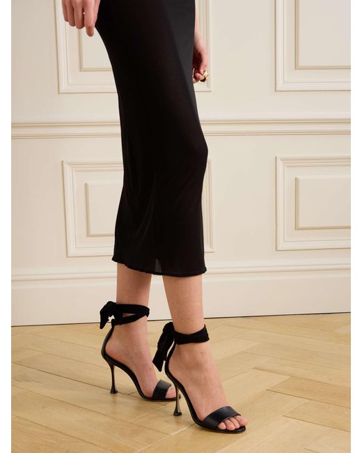 Manolo Blahnik Black Round Toe High Heel Sandals