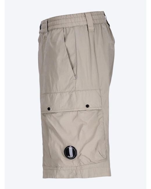 C P Company Gray Cargo Pocket Shorts for men