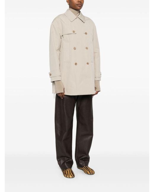 Aspesi Natural Double-Breasted Zip-Detail Coat
