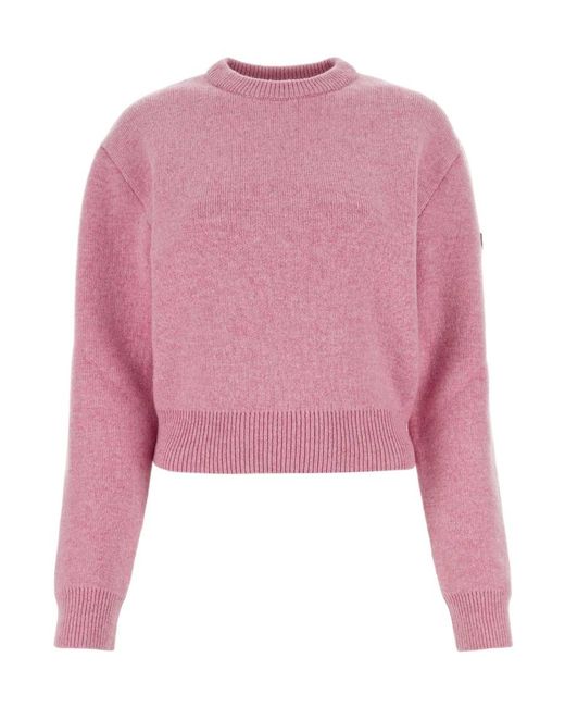 Balenciaga Pink Logo Patch Knitted Jumper
