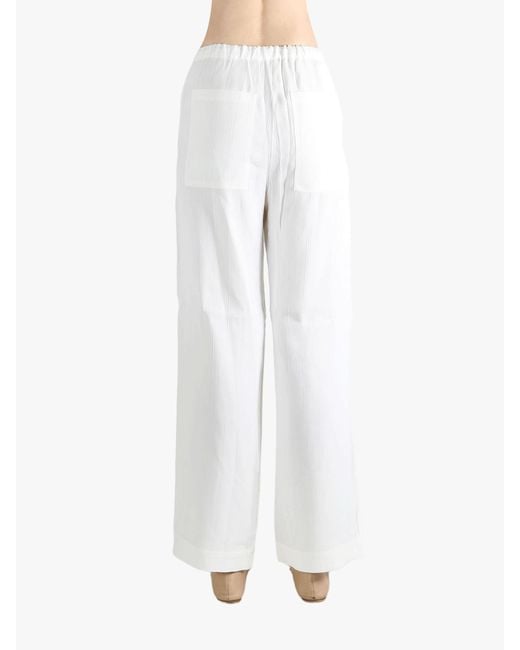Totême White Totême Drawstring Wide Leg Trousers