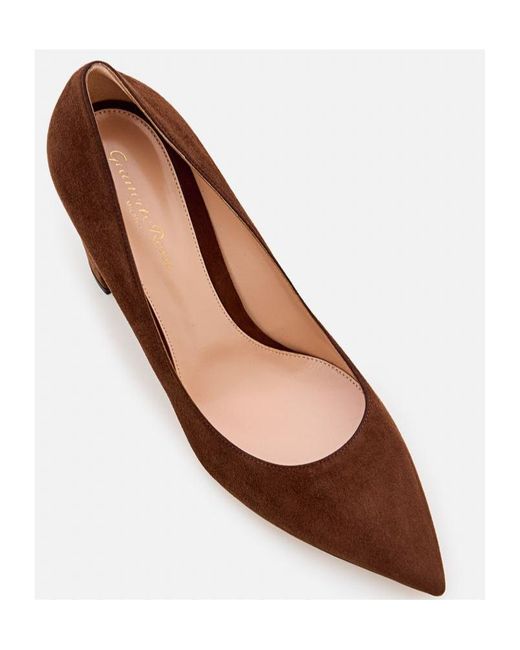 Gianvito Rossi Brown Thick Heels