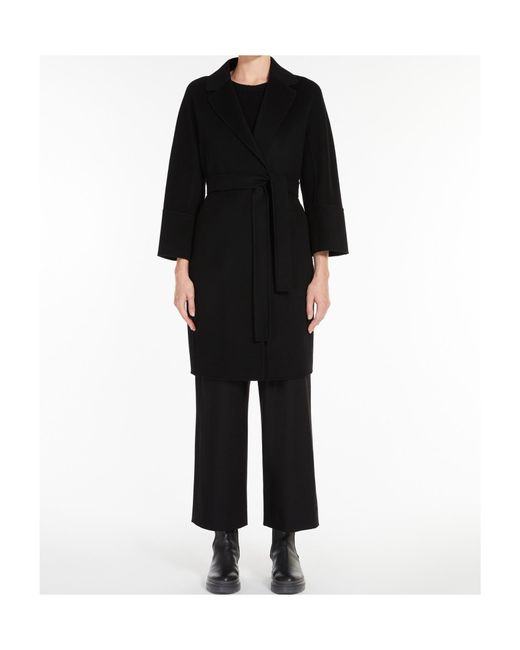 Max Mara Black 'S Arona Belted Long-Sleeved Coat