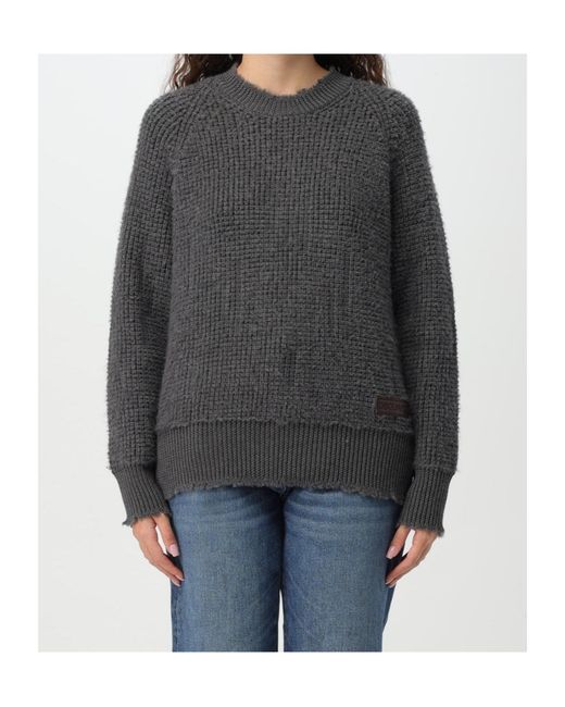 DSquared² Gray Crew Neck Long-Sleeved Sweater