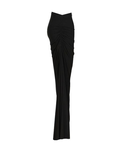 Alaïa Black Alaïa Soft Jersey Draped Skirt