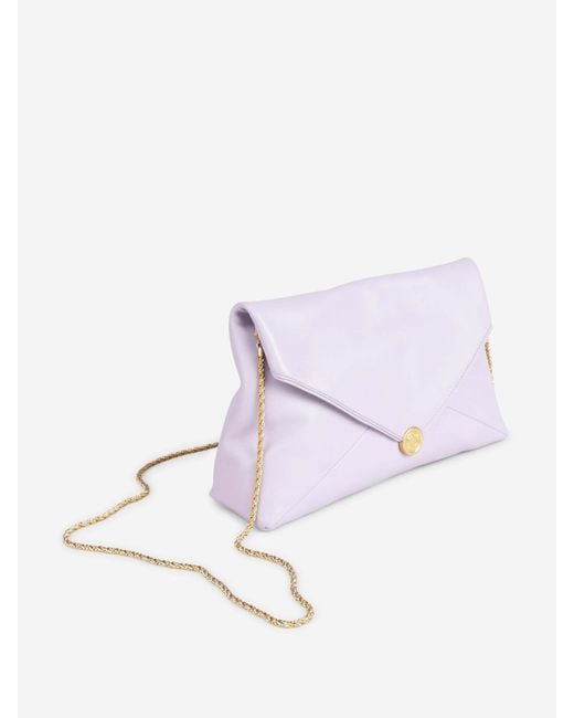 Dries Van Noten Purple Logo Clutch
