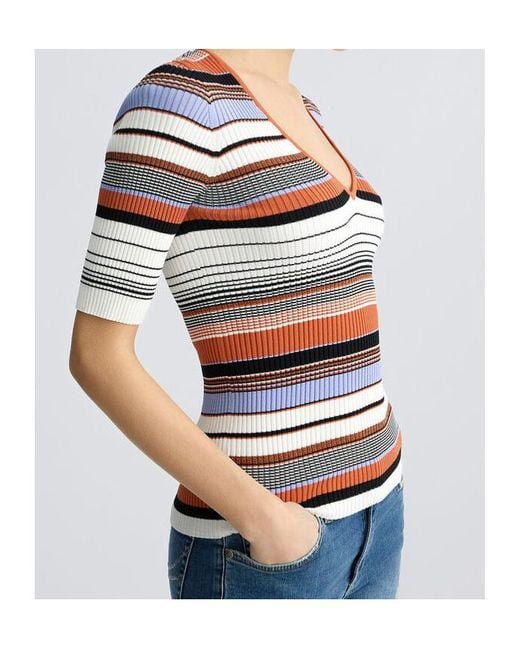 Liu Jo Multicolor Stripped Knit T-Shirt