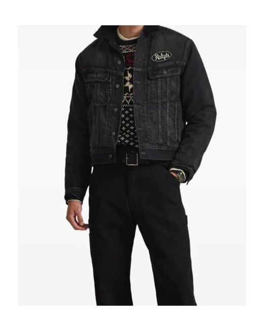 Polo Ralph Lauren Black Logo Trucker Denim Jacket for men
