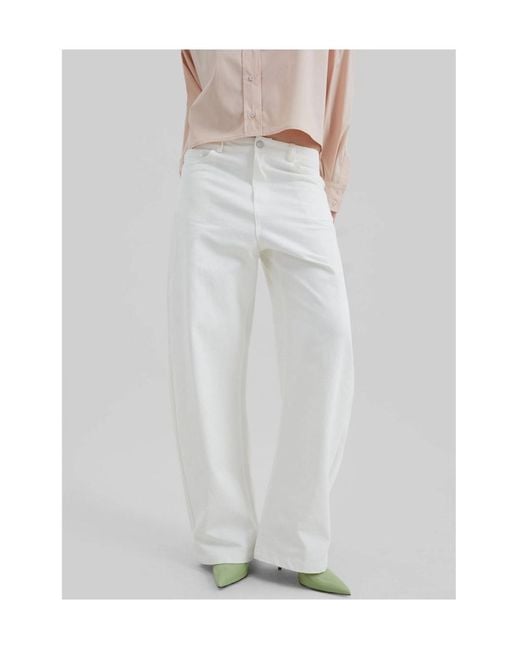Frankie Shop White Nelton Barrel-Leg Jeans