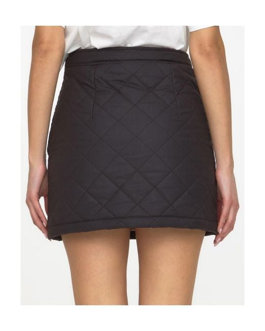 Burberry Gray Diamond Quilted Mini Skirt