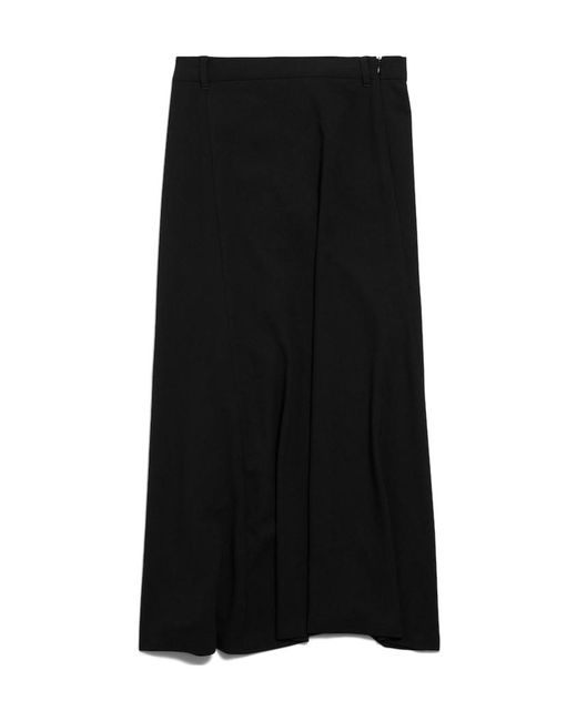 Balenciaga Black Draped Tailored Skirt