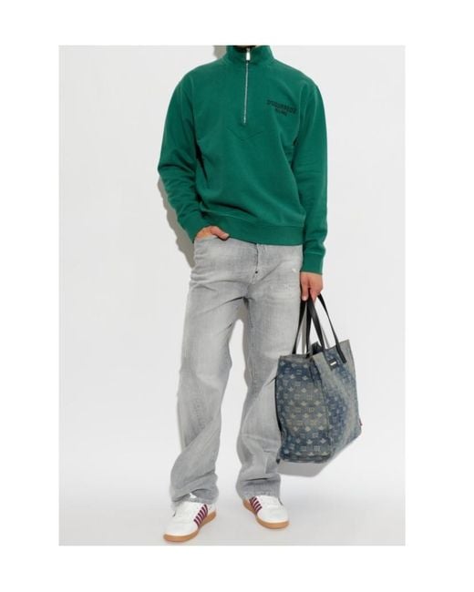 DSquared² Green Long-Sleeve Sweatshirt for men