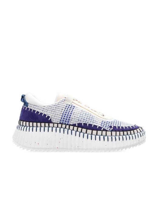 Chloé Blue Chloé Lower-Impact Mesh Nama Sneakers