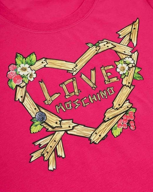 Moschino Pink Love Printed T-Shirt