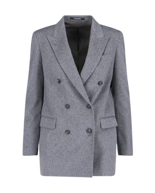 Tagliatore Gray Jamine Double-Breasted Cashmere Blazer