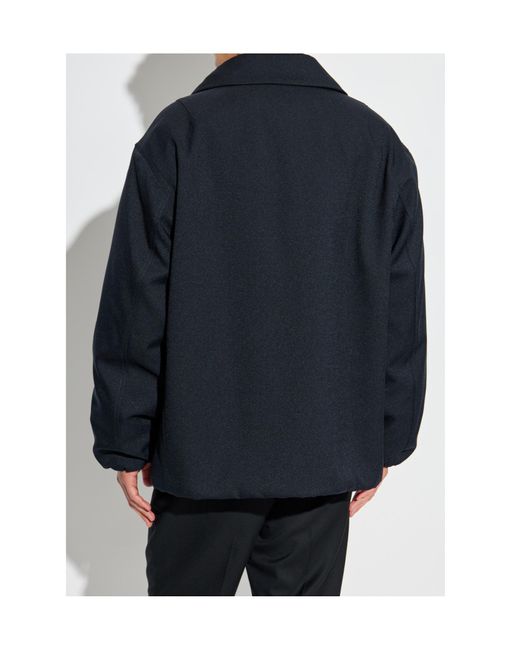 Jil Sander Blue Buttoned Padded Jacket for men