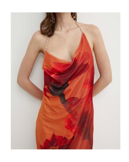 Stine Goya Orange Abstract-Pattern Print Sleeveless Dress