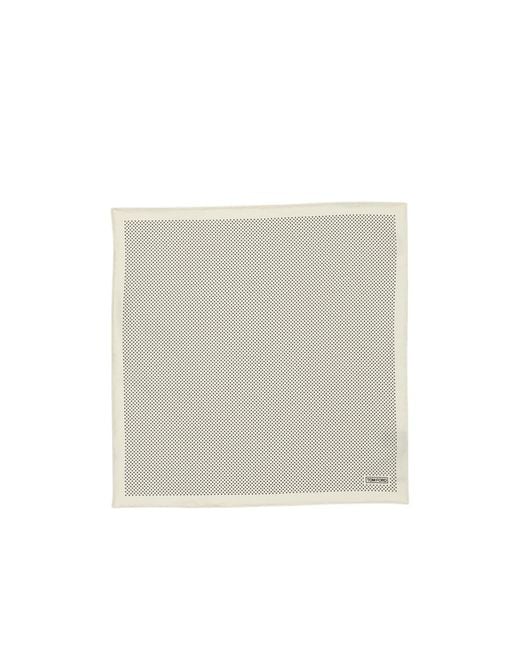 Tom Ford White Dot Printed Square Scarf for men