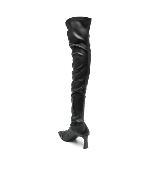 Stella McCartney Black Elsa Ruched Thigh-High Boots