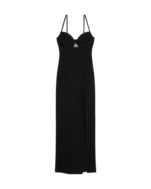Blumarine Black Crystal-Embellished Maxi Dress