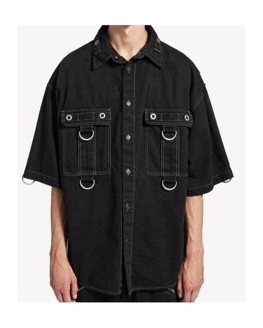 Balenciaga Black D-Ring Cargo Shirt for men