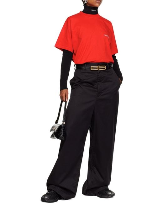 Balenciaga Black Drop-Crotch Wide-Leg Trousers