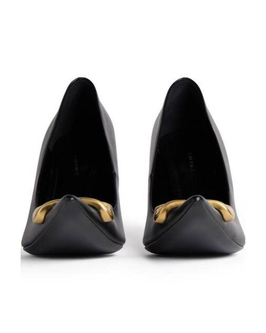 Balenciaga Black Logo Plaque Pointed-Toe Heels
