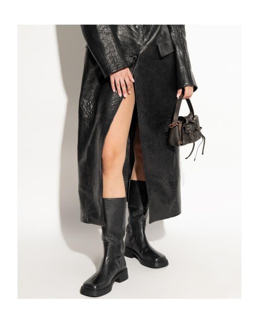 Miista Black Round-Head Short Boots