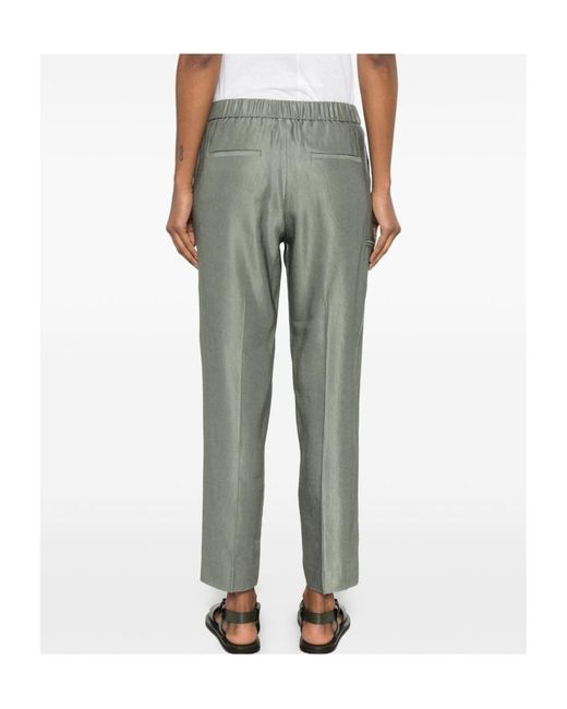 Peserico Gray Elasticated-Waistband Tapered Trousers