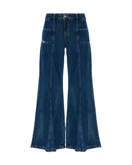 DIESEL Blue D-Akii Panel Jeans