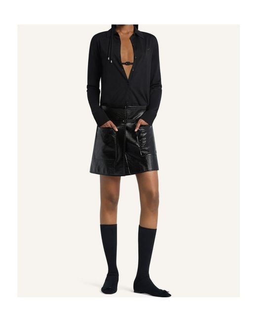 Courreges Black Flap-Pocket Mini Skirt