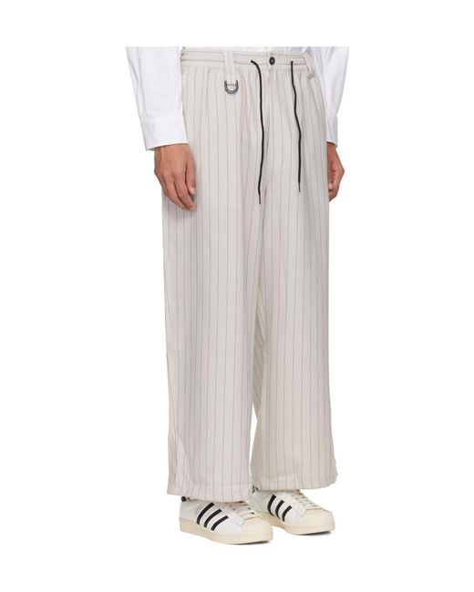 Y-3 Gray Pinstripe Casual Pants for men