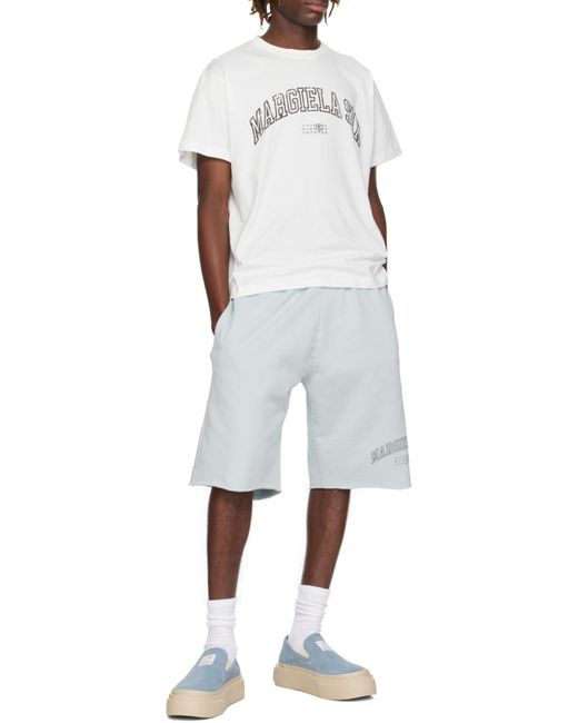 MM6 by Maison Margiela White Logo Printed Crewneck T-Shirt for men