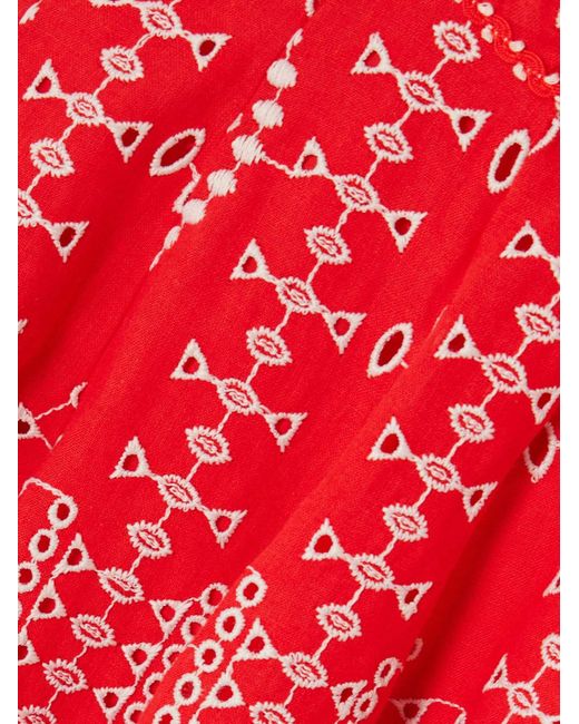 Charo Ruiz Red Cotton-Blend Mini Dress