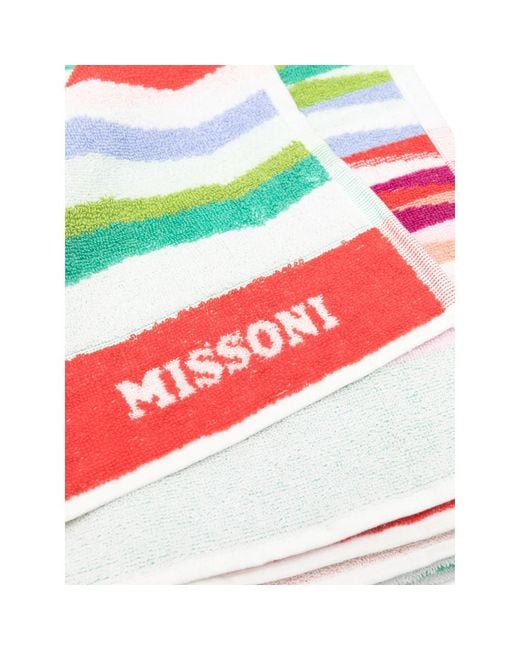 Missoni White Home Zigzag Pattern Terry Towel for men