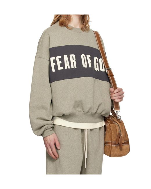Fear Of God Gray Patterned Long-Sleeved Sweatshirt for men