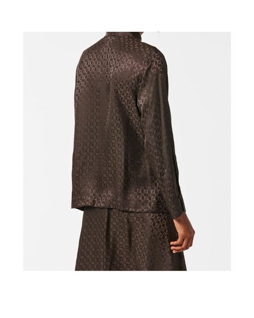 Fendi Brown Patterned Long-Sleeve Shirt