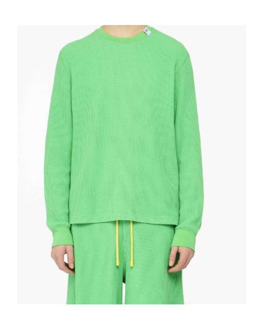 J.W. Anderson Green Waffle Cotton Sweater for men