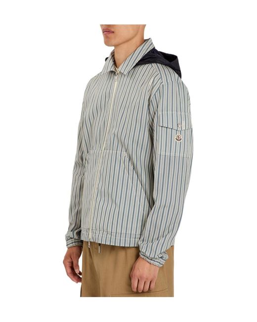 Moncler Gray Casual Striped Jacket for men