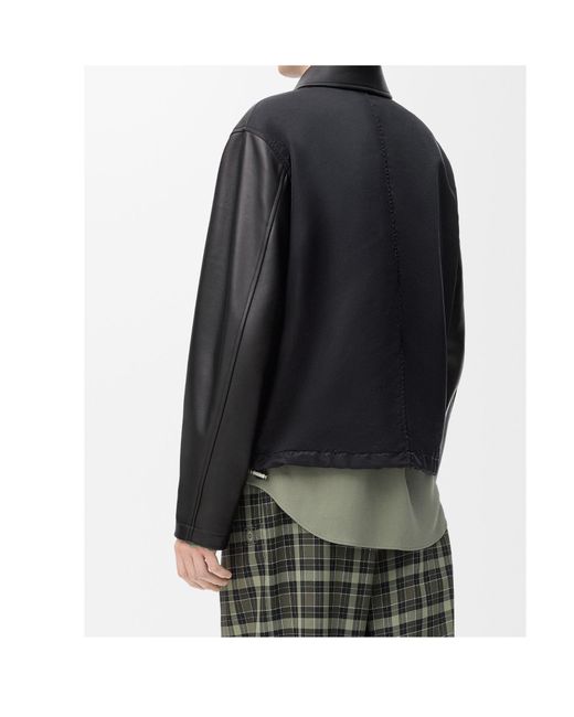 Loewe Black Lambskin Nappa And Nylon Twill Jacket for men