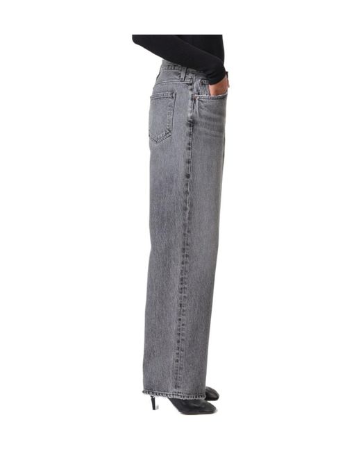 Agolde Black Low Rise Wide-Leg Jeans