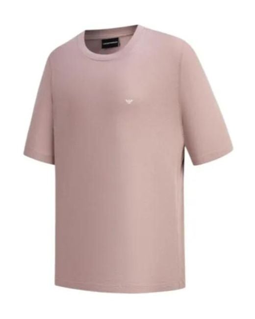 Emporio Armani Pink Short-Sleeved T-Shirt for men