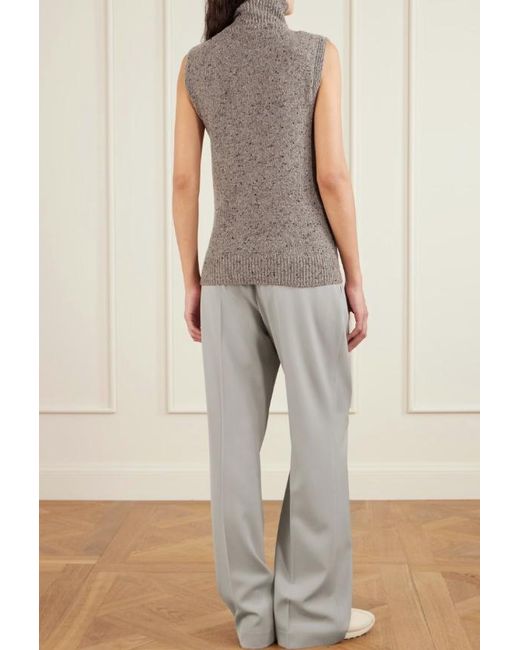 The Row Brown Merilas Cashmere Turtleneck Tank