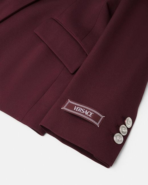 Versace Purple Single-Breasted Blazer