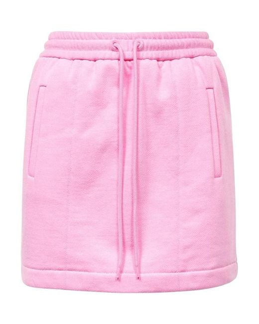 Versace Pink Logo-Print Cotton Miniskirt