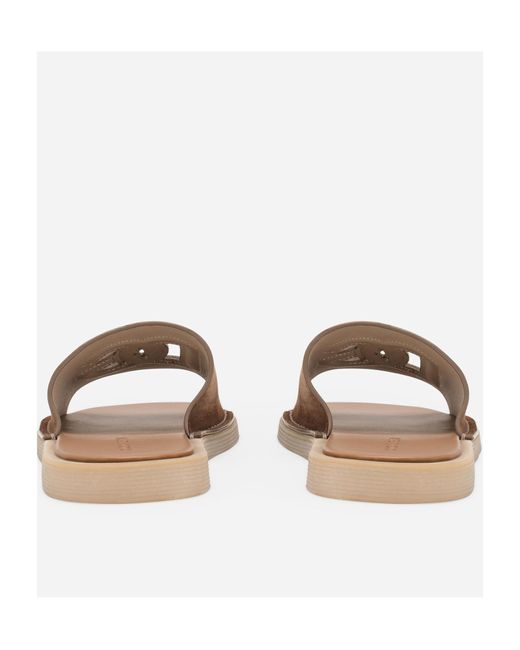 Dolce & Gabbana Brown Suede Slides for men