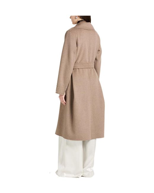 Max Mara Brown Wool Coat With Belt