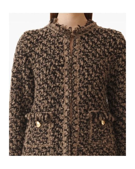 Fabiana Filippi Brown Fringed Tweed Jacket