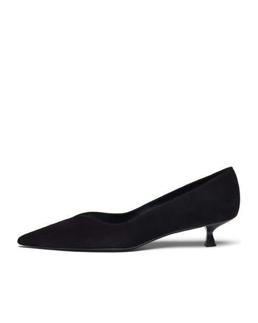 Stuart Weitzman Black Eva Pointed Low Heels