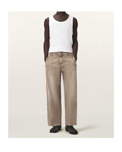 AllSaints Gray Belt Loop Jeans for men